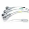 Conector de Placa de Eletrodo Fêmea 4 x 4,0 para Micro USB Macho, Codificado por Cores, Fio de Eletrodo TENS para Fisioterapia