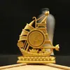Arena Dorada Velero Velero Adornos de Velero Satisface y Regresa al Barco Yuanbao Manualidades de Suerte para Escritorio