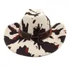 Sombrero de Lana con Estampado de Vaca y Accesorios de Cabeza de Vaca, Sombrero de Vaquero Occidental, Sombrero de Sol con Estampado de Leopardo Europeo y Americano, Sombrero de Jazz Retro