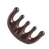 Pente de Massagem de Cinco Dentes para Massagem dos Meridianos do Couro Cabeludo, Adequado para Homens e Mulheres, Pente Gua Sha para Couro Cabeludo, Estimula os Folículos Capilares, Pente de Sândalo Artificial para Cuidados com o Cabelo