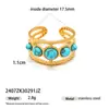 Collar de Acero Inoxidable Estilo Europeo y Americano Taina para Mujer, No se Desvanece, Versátil, Juego de Joyería Incrustado con Piedras Naturales, Superventas Transfronterizo