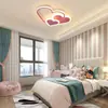 Lámpara de techo minimalista creativa posmoderna para dormitorio, luz de lujo nórdico LED para dormitorio principal, habitación de bodas rosa, lámpara romántica