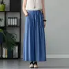 Pantalones Falda Versátiles, Frescos, Delgados y Fluidos Hechos a Mano para Mujer, Verano 2026, Pantalones de Pierna Ancha de Seda de Cobre y Amoníaco