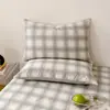 Fronha Simples 100% Algodão Algodão Lavado Estilo Ins Fronha Conjunto Par para Pessoa Única Capa Protetora para Almofada Amiga da Pele Item Único