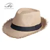 Sombrero de ala ancha de moda estilo coreano para mujer, Sombrero de paja de ala ancha para protección solar de verano de color liso, Sombrero de playa, Sombrero Jazz para hombre