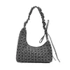 Bolsa Plissada de Nicho Atacado Bolsa Feminina Verão 2025 Nova Bolsa de Ombro Xadrez com Laço Bolsa Transversal Tendência