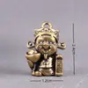 Llavero del Dios de la Fortuna de Cinco Caminos de Latón, Colgante Hecho a Mano de Cobre del Dios Marcial de la Riqueza, Adorno de Llavero de Coche del Dios de la Riqueza que Atrae la Riqueza