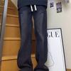 Jeans Lavados Estilo Americano Estilo High Street Modernos Ins Estilo Calle Ropa de Pareja para Hombre y Mujer Pantalones Largos Rectos con Tirantes