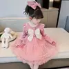 Vestido de Princesa para Niña Otoño 2023 nuevo para niña pequeña estilo occidental bebé vestido esponjoso otoño e invierno vestido infantil