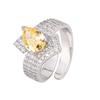 Joia Nova Vida 2024 Ouro Cobre Banhado Diamante de Alto Carbono Corte Flor de Gelo Elegante Simples Anel em Forma de Pera para Mulheres 7*10
