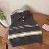 Chaleco sin mangas para niño, cuello polo, chaleco de punto, nuevo estilo primavera y otoño, suéter versátil para bebé, suéter para niños, comercio exterior