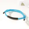 Al por mayor al contado transfronterizo Pulsera de doble cordón multicolor Acero inoxidable Color de impresión y grabado Ajustable Atrás Pulsera de doble cordón