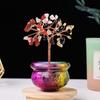 Árvore da Fortuna de Cascalho de Cristal Natural Decoração Cornucópia Abertura Fortuna Decoração de Mesa para Casa Presente Exquisito Atacado