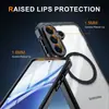 Adecuado para Samsung Galaxy S26FE, funda de teléfono transparente con vidrio templado, cobertura total, funda de teléfono magnética MagSafe.