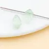 Folhas de Vidro Transparentes Pintadas de Dourado 11x7mm, Folhas Perenes, Contas Soltas Passantes, Acessórios para Joias DIY, Pingentes com Contas