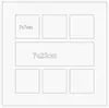 Moldura para Fotos de Nail Art Revestimento de Papelão, Papel com Fenda para Foto Recortada, Fundo de Moldura para Fotos com Grade de Palácio Borda Chanfrada Montagem Papel Off-White