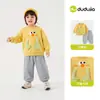 Conjunto de Ropa para Niños Dudu Otoño e Invierno Sudadera para Niñas Ropa Engrosada de Otoño Top de Manga Larga para Niños Pantalones Largos Pantalones de Bebé