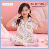 Pijamas para Niñas Primavera y Otoño Pijamas Finos de Manga Corta y Pantalón para Niñas Medianas y Grandes Otoño para Niños Traje Ropa de Casa para Niños Ropa de Exterior