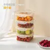 BNBS Caja de almacenamiento de frutas de gran capacidad, contenedor específico para refrigerador para almacenamiento de frutas y verduras con tapa, caja para porcionar alimentos