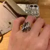 Anillos apilables vintage estilo millennial para mujer, anillos para dedo índice retro de lujo discreto de nicho, estilo corte desgastado de alta gama
