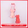 Serie de Pascua Orejas de Conejo Molde Realista para Galletas Cortador de Prensa 3D Herramienta Hecha a Mano para Fondant Horneado