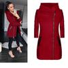 Fuente transfronteriza ebay AliExpress más vendido chaqueta de mujer con cremallera lateral chaqueta larga con capucha suéter