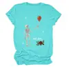 Camiseta feminina independente da Amazon, da moda, única e divertida, com caveira "well shit", balão, rosa, gola redonda e manga curta