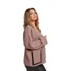 Cárdigan de punto de color bloqueado para comercio exterior transfronterizo 2026 otoño e invierno nuevo suéter holgado de talla grande con cuello en V abrigo para mujer