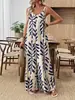 Mono casual elegante de mujer con estampado de hojas tropicales, bolsillo, cuello en V, superventas transfronterizo europeo y americano 2025