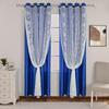 Cortinas Blackout de Satén de Cinco Bellezas Nuevas Transfronterizas con Flores de Tres Filas de Doble Capa para Sala de Estar y Dormitorio Cortina Terminada Venta al por Mayor Temu Dropshipping