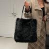 Bolsa Maomao de Inverno 2025 Novo Estilo Bolsa Feminina, de alta qualidade e estilosa, bolsa transversal de pelúcia, bolsa de mão tipo balde fofa
