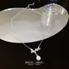 Ins Coreano Lujo Ligero Colgante de Mariposa de Circonita Cadena para Clavícula de Moda para Viajar Versátil Collar de Perla Gota de Agua Accesorios para Mujeres