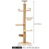 Árvore de Gato Luxuosa com Colunas Altíssimas, Plataforma de Observação Multicamadas, Cápsula Espacial Transparente, Estrutura de Escalada para Gatos que Economiza Espaço