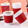 Vaso de Papel Corrugado Engrosado de Tres Capas con Tapa, Aislado para Café Caliente, Té con Leche y Otras Bebidas Calientes, Antiescaldado, Vaso de Papel Reforzado, Vaso de Papel Personalizado