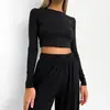 Conjunto de Pijama de Tricô com Gola Redonda Duas Peças Outono 2023 Novo Europeu e Americano Calças Macias Confortáveis Amigáveis à Pele Roupa de Casa Feminina
