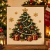 Pintura de Perlas Navideñas 5D Más Vendida en Amazon Set DIY Papá Noel Corona Decoración de Pintura de Diamantes Hecha a Mano