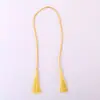 57cm Corda Longa Lisa Simples com Franja de Borla de Duas Pontas Para Cortina DIY Amarração Acessórios de Borla para Garrafa de Vinho Atacado