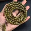 Pulsera Natural de Sándalo Verde Argentino 108 Cuentas de Círculo Único Cuentas Cuadradas Cuentas de Bambú Agujeros Pequeños de Precisión para Hombres y Mujeres
