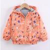 Chaqueta cortavientos de manga larga para niños y niñas con diseño de oso de dibujos animados de otoño