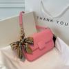 Bolsa de Ombro Moda Atacado Cor Doce para Axila Feminina Verão 2022 Nova Bolsa de Ombro com Corrente Bolsa Transversal Estilo Ocidental Simples
