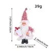Figura de Pie de Santa Claus Sosteniendo un Colgante de Muñeco Árbol Decoración Navideña Regalo Adorno para Árbol de Navidad