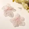 Malla súper etérea con pedrería impresa, flores tridimensionales de cinco pétalos, accesorios de lazo para manualidades, accesorios para el cabello, tocados, accesorios para bolsos y ropa