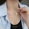 Collar de Galleta de Pez Pequeño de Plata de Ley S925 para Mujer, Estilo Coreano Ins Personalidad Simple Colgante de Pescado Salado Cadena para Clavícula, Estilo Veraniego Japonés y Coreano