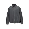 Yidao Vintage 25 Otoño Nuevo Retro Japonés Gama Alta Color Sólido Bolsillo con Parche Diseño Unisex Corte Holgado Camisa Versátil