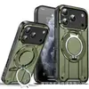 Adequado para Iphone18Promax, Capa de Celular com Suporte Giratório, Capa Protetora Magnética Anti-Queda para Carro Apple 17
