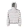 Chamarra con Capucha de Plumas Patchwork Desconstruido Estilo Americano para Mujeres y Hombres, Nuevo Modelo de Invierno, Corte Holgado, Cálida, Ligera, Abrigo de Plumas de Pato Blanco
