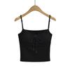 Estilo americano Spice Girl Retro Peito Usar Corda Renda Pequena Tira Top Feminino Nicho Design Colete Estampado com Bojo