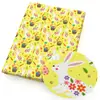 Tela fina de algodón y poliéster o lona de poliéster con conejitos lindos, material para bolsa DIY, mantel de dormitorio, 1Yc48873