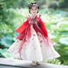 Vestido Hanfu Feminino 2025 Novo Outono Estilo Chinês Vestido Antigo Bordado Vestido Princesa para Meninas Roupa Infantil