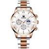 Reloj de Negocios para Hombre de Estilo Nuevo Transfronterizo Simple Escala Moda Falso Tres Ojos Correa de Acero No Mecánico Casual Calendario Reloj de Hombre